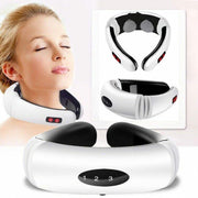 Woman using intelligent neck massager