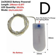 Warm white copper wire LED fairy string lights for Christmas