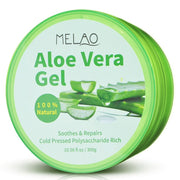 > "Organic aloe vera leaf next to soothing gel jar"
