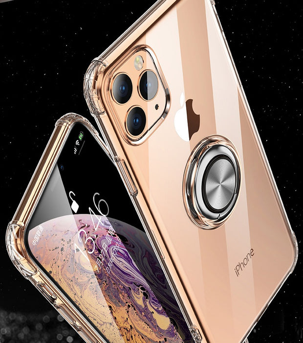 Transparent iPhone case with ring holder