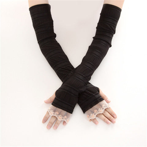 Sun Protection Gloves Women's Extended UV Protection Ice Silk Arm Protector Sleeves