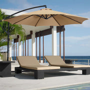 Outdoor rainproof patio umbrella on deck