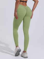 Women's Scrunch Butt Leggings - High Waist Seamless Yoga Pants Solid Color Sports