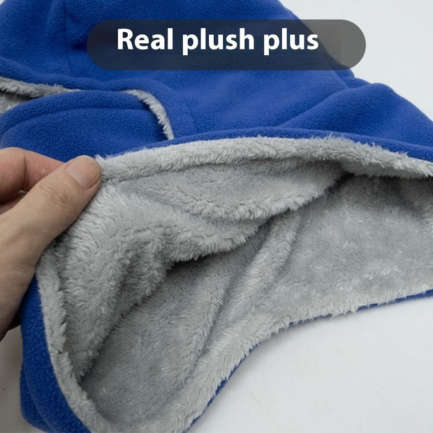 Winter Fleece Hooded Scarf Windproof Cold-proof Warm Face Mask Outdoor Thermal Head Cover Hat