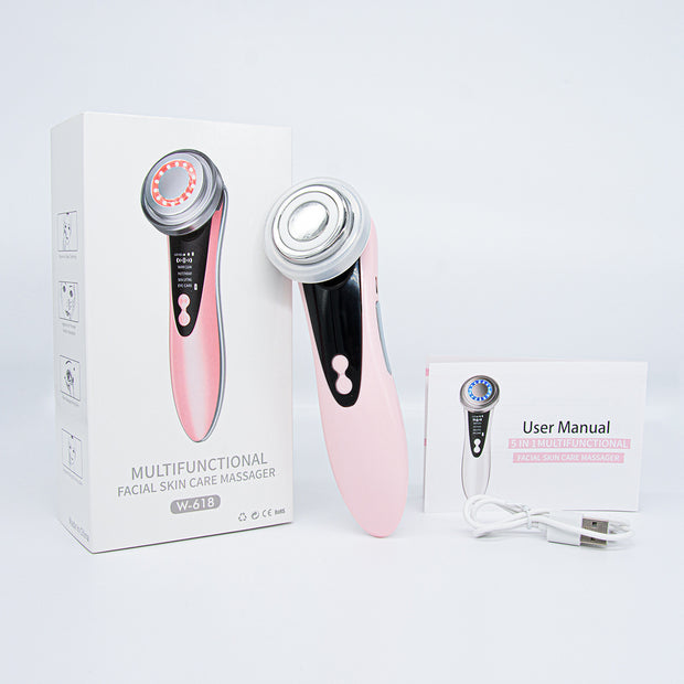 7-in-1 Iontophoresis Facial Beauty Device – LED Light Therapy & Skin Tightening