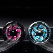 Car fan with purple and blue LED light