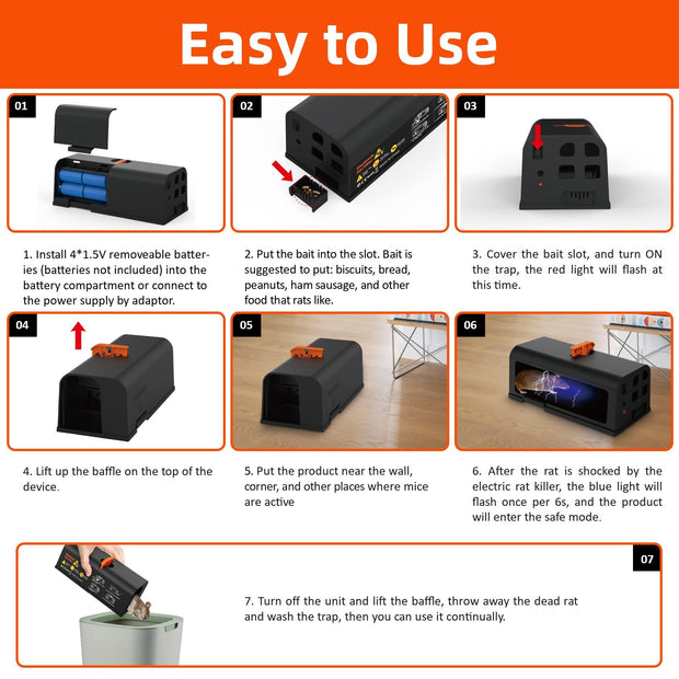 "Electric pest control trap safe for indoor use