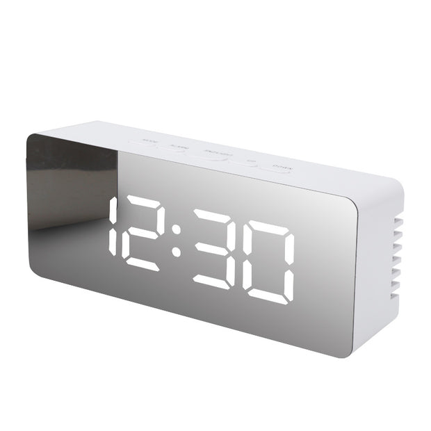 "LED Mirror Digital Desktop Clock with USB power"