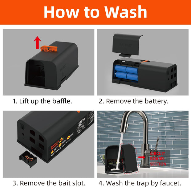 "Reusable electric mouse zapper interior view"