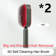 Self-Cleaning Hair Brush for Women - One-Key Cleaning Hair Loss Airbag Massage Scalp Comb Anti-Static Hairbrush (Multiple Colors