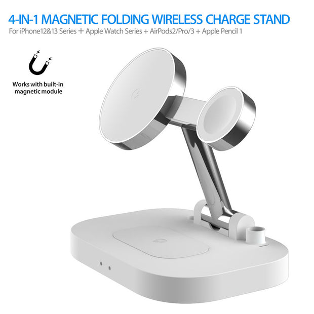 "Folding wireless charger with phone and watch"