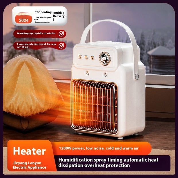 1200W Heater Humidifier Combo - Table Heater with Overheat Protection for Office Home