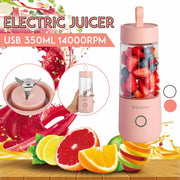 Portable USB electric juicer with 350ml capacity and 14000RPM motor