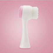 Soft pink and white face cleansing brush for skin care