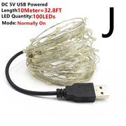 🎄Fairy Lights Copper Wire LED String Lights Christmas Wreath