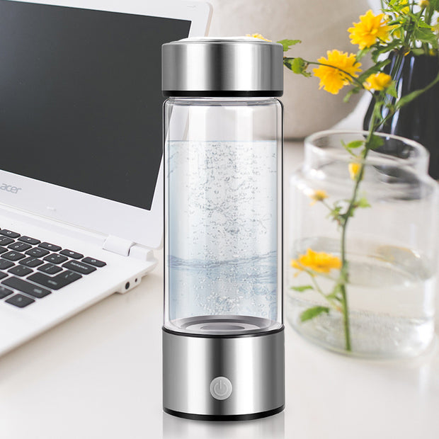 "Portable hydrogen-rich water generator with glass design"