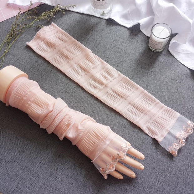 Sun Protection Gloves Women's Extended UV Protection Ice Silk Arm Protector Sleeves