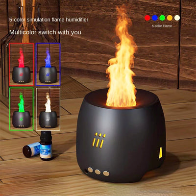 LED Flame Humidifier with realistic flame effect and USB power