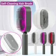 Self-Cleaning Hair Brush for Women - One-Key Cleaning Hair Loss Airbag Massage Scalp Comb Anti-Static Hairbrush (Multiple Colors