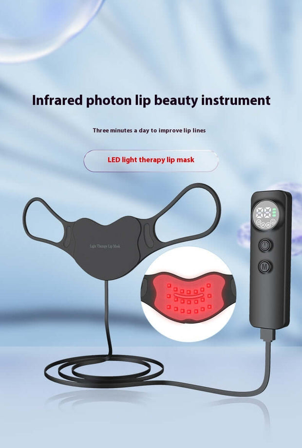 LED photon lip mask for reducing wrinkles and lip care