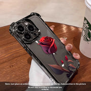 Applicable To 16 Mobile Phone Flower Rose Transparent Drop-resistant Phone Case