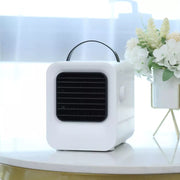 "Compact white portable fan for summer