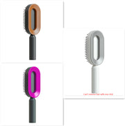 Self-Cleaning Hair Brush for Women - One-Key Cleaning Hair Loss Airbag Massage Scalp Comb Anti-Static Hairbrush (Multiple Colors