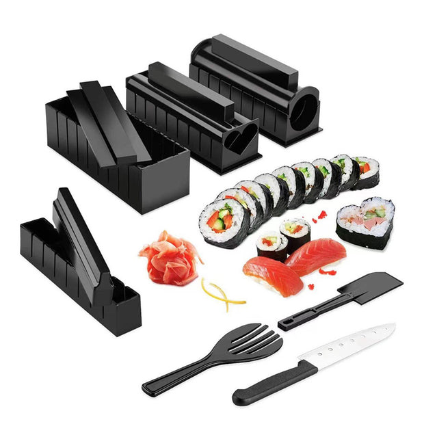 10-Piece Sushi Maker Kit – Easy Homemade Sushi Roll Tool Set