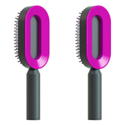 Self-Cleaning Hair Brush for Women - One-Key Cleaning Hair Loss Airbag Massage Scalp Comb Anti-Static Hairbrush (Multiple Colors