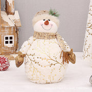 Adorable Christmas plush snowman with winter outfit
