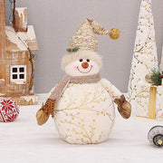 Cute smiling snowman plush toy for Christmas home décor
