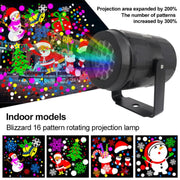 Snowflake Projector Light - Rotating Christmas Pattern LED Outdoor Holiday Lighting