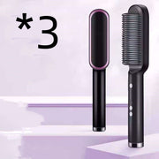 2-in-1 Hair Straightener & Curler Brush – Portable Ceramic Styling Tool (2PCS Set)