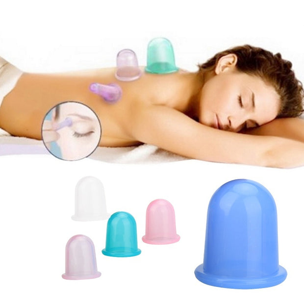 Silicone Cupping Therapy Set – Transparent Medium Vacuum Cups for Massage – Multiple Colors