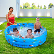 Blue PVC inflatable pool for toddlers and young kids