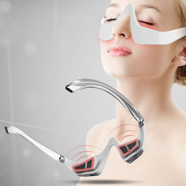 Wireless red light heated eye massager