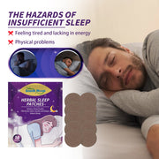 Man sleeping with stress relief herbal sleep patch