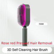 Self-Cleaning Hair Brush for Women - One-Key Cleaning Hair Loss Airbag Massage Scalp Comb Anti-Static Hairbrush (Multiple Colors