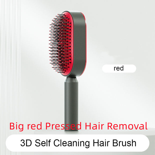 Self-Cleaning Hair Brush for Women - One-Key Cleaning Hair Loss Airbag Massage Scalp Comb Anti-Static Hairbrush (Multiple Colors