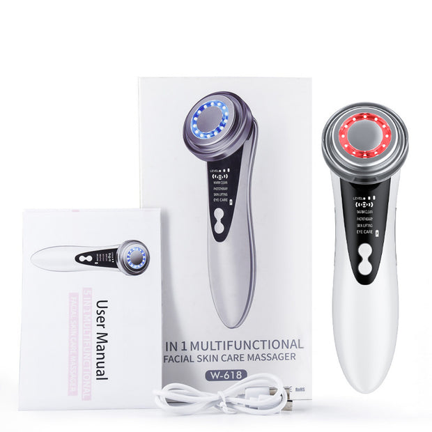 7-in-1 Iontophoresis Facial Beauty Device – LED Light Therapy & Skin Tightening