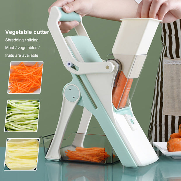 Multifunctional vegetable cutter slicing carrots and cucumbers