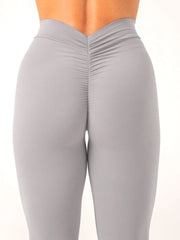 Women's Scrunch Butt Leggings - High Waist Seamless Yoga Pants Solid Color Sports