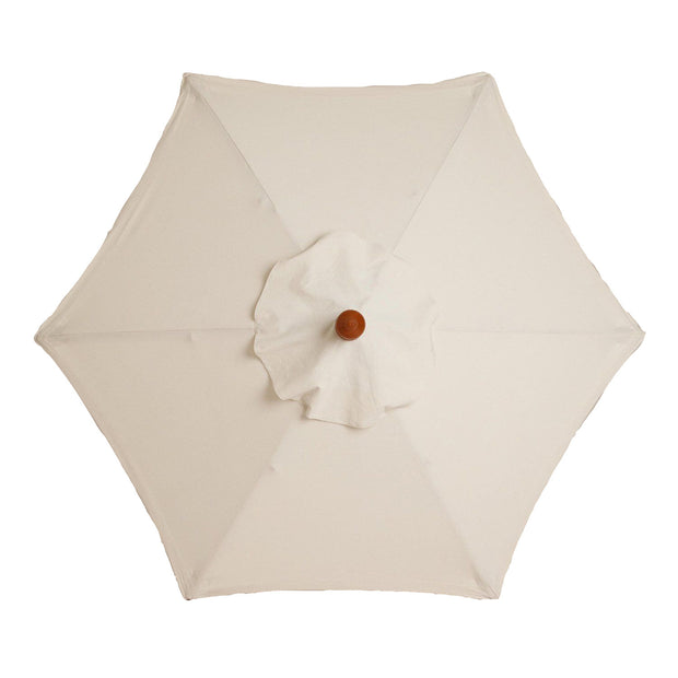 Beige outdoor sun umbrella top view